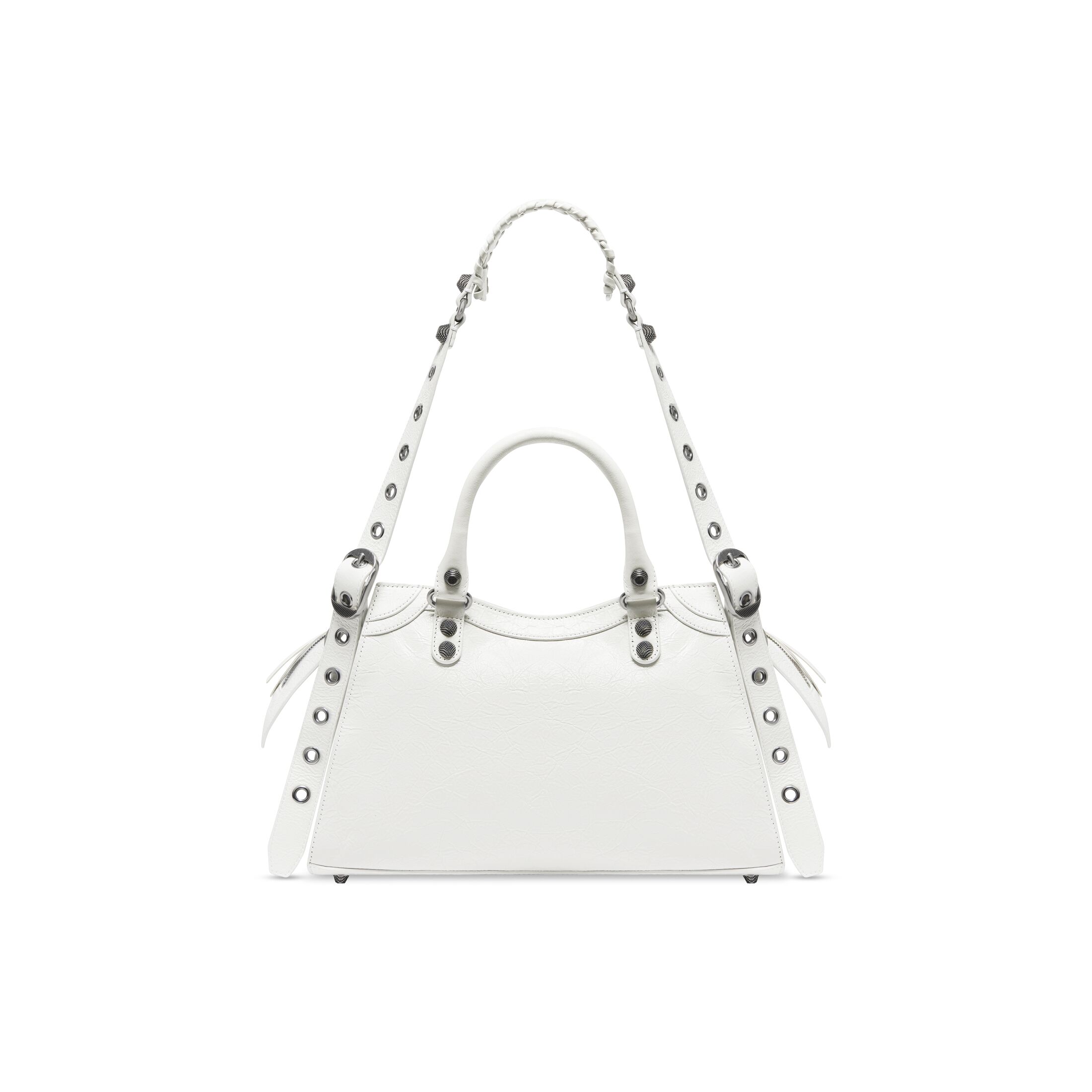 balenciaga Neo Cagole City Small Handbag in Optic White 736046210B09104