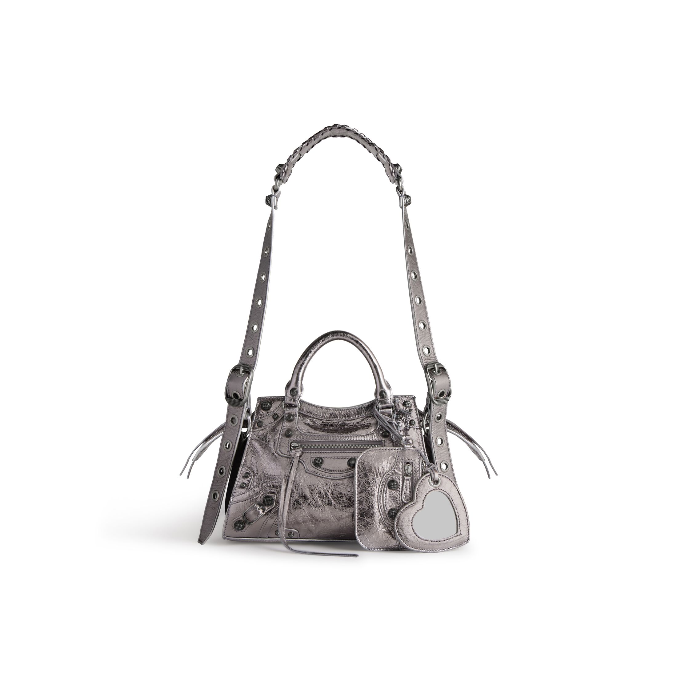 balenciaga Neo Cagole Xs Handbag Metallized in Silver 7009400GT3Y8103