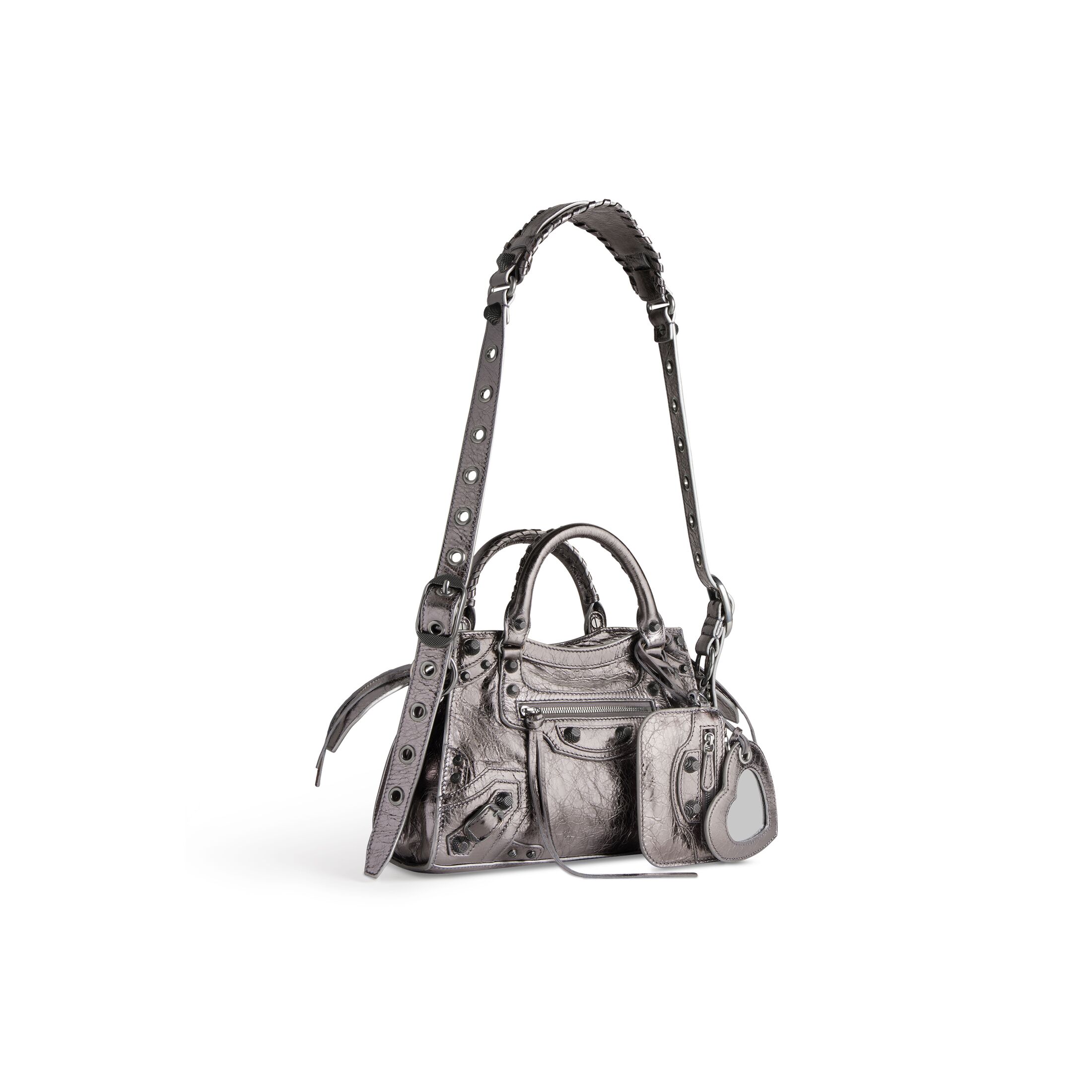 balenciaga Neo Cagole Xs Handbag Metallized in Silver 7009400GT3Y8103