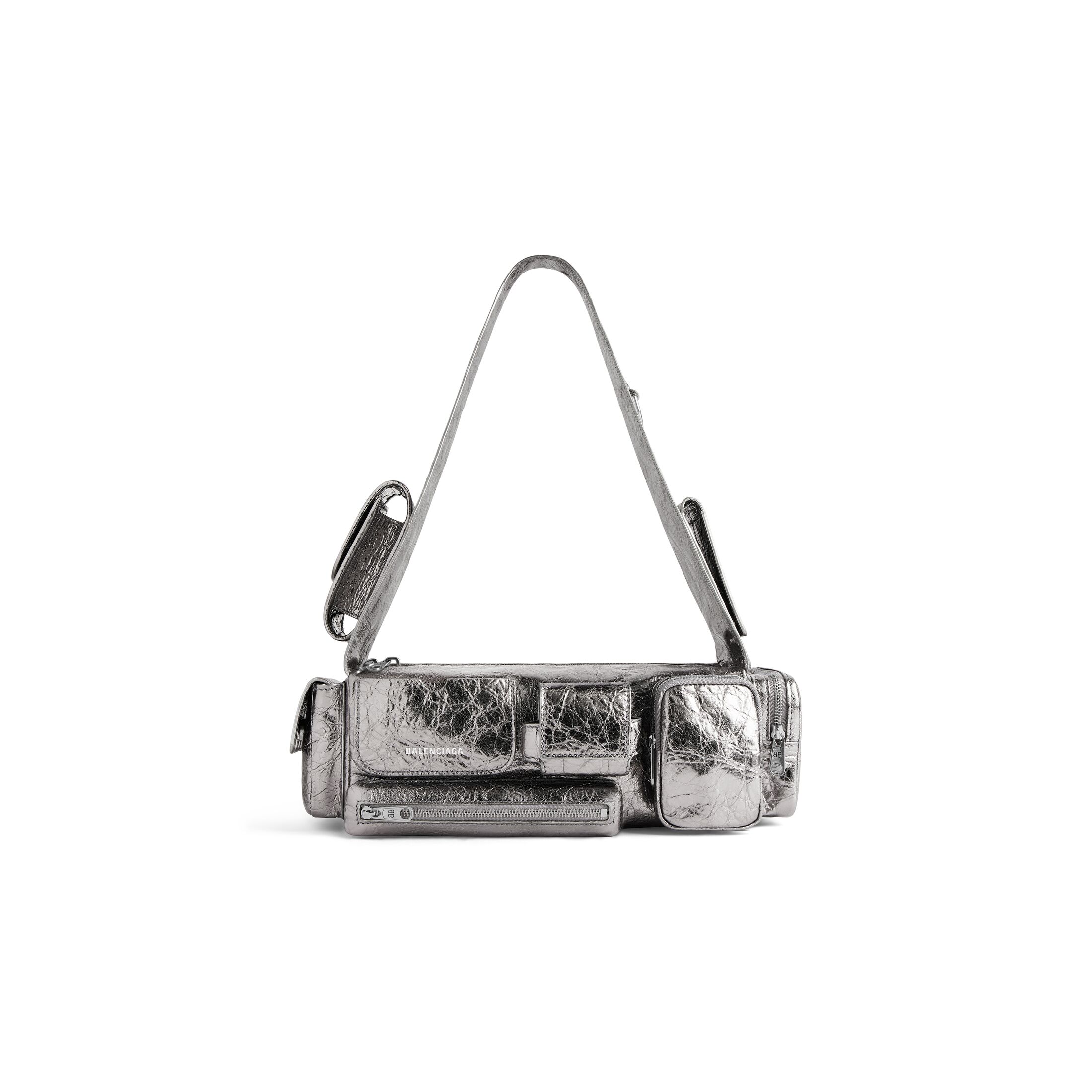 balenciaga Superbusy Xs Sling Bag Metallized in Silver 7625162AAVH8103